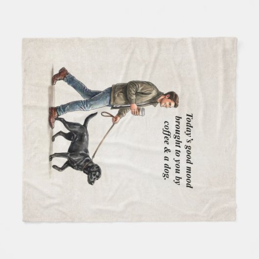 Coffee & a Black Lab Make Today Better Fleecedecke (Vorderseite (Horizontal))