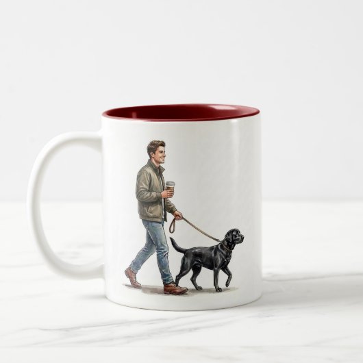 Coffee & a Black Lab Make Today Better Zweifarbige Tasse (Links)