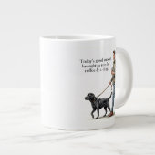 Coffee & a Black Lab Start the Day Right Jumbo-Tasse (Vorderseite Rechts)