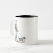 Coffee & a Blue Merle Sheltie Make Today Better Zweifarbige Tasse (Vorderseite Links)