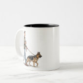 Coffee & a German Shepherd Make Today Better Zweifarbige Tasse (Vorderseite Links)