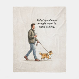 Coffee & a Sable Sheltie Make Today Better Fleecedecke