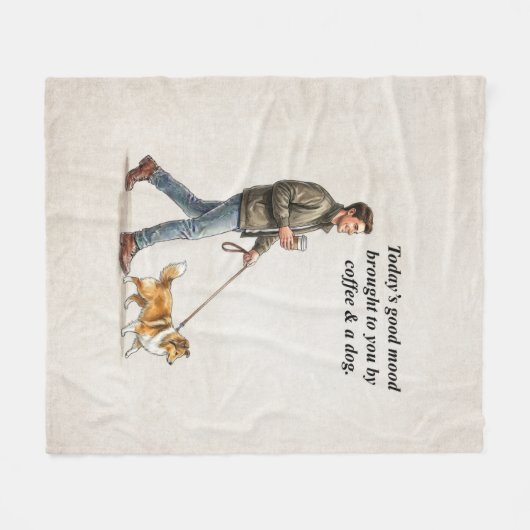 Coffee & a Sable Sheltie Make Today Better Fleecedecke (Vorderseite (Horizontal))