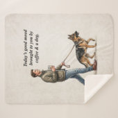 Coffee & a Shepherd Cozy Day Sherpadecke (Vorderseite (Horizontal))