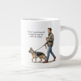 Coffee & a Shepherd Start the Day Right Jumbo-Tasse