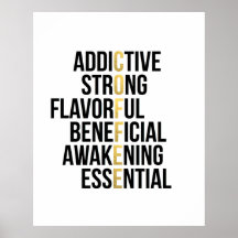Coffee Acronym Black Gold Typografie inspirierend