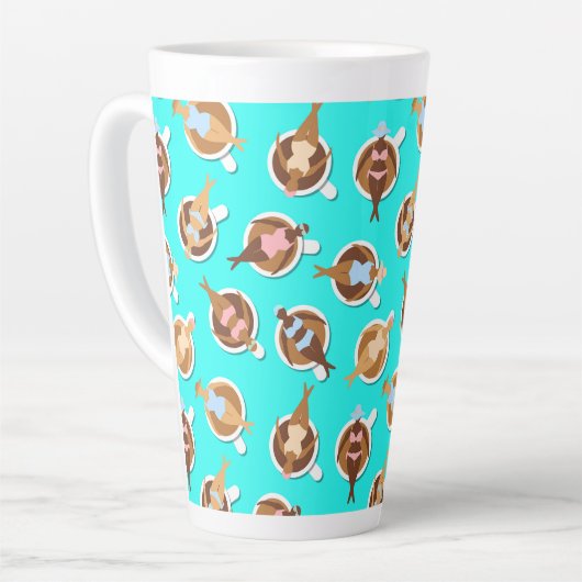 Coffee Addict Best Friends Trendy Girly Pastel Milchtasse (Linke Ecke)