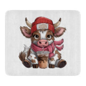 Coffee Addict Cow Schneidebrett (Vorderseite)