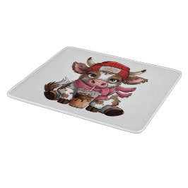 Coffee Addict Cow Schneidebrett
