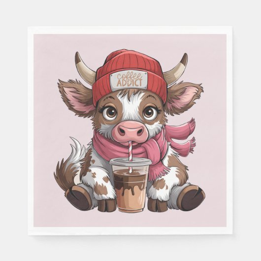 Coffee Addict Cow Serviette (Vorderseite)