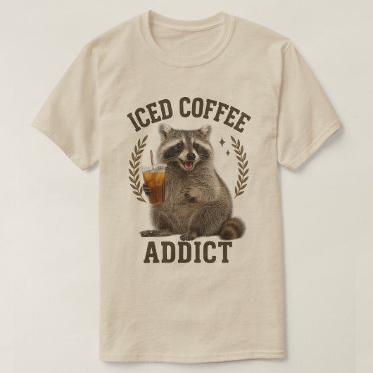 Coffee Addict Raccoon Drink Coffein Lover T-Shirt (Design vorne)