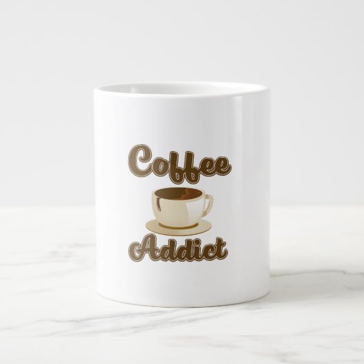 Coffee Addict Retro-Logo Jumbo-Tasse (Vorderseite)