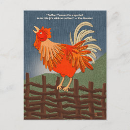 Coffee Addicted Rooster Postcards Feiertagspostkarte