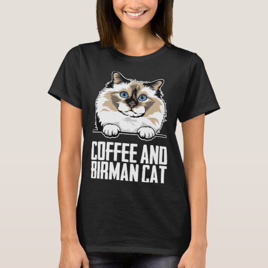 Coffee and birman cat T-Shirt (Vorderseite)