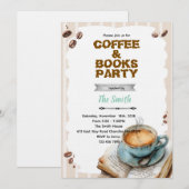Coffee and book party invitation einladung (Vorne/Hinten)