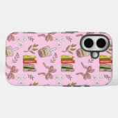 Coffee and Books Pattern iPhone Case | Cozy Reader (Rückseite (Horizontal))