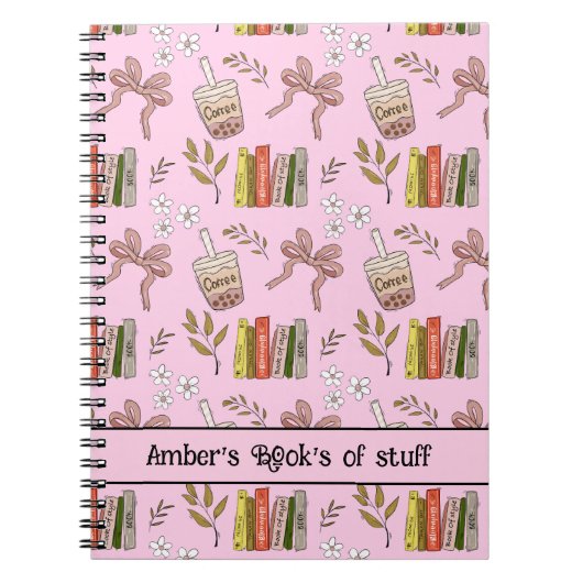 Coffee and Books Pattern Notebook | Cozy Reader  Notizblock (Vorderseite)