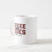 Coffee and Books Sip Then Flip Bookworm Maroon Kaffeetasse (Vorderseite Links)