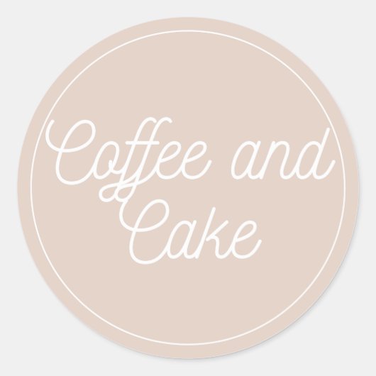 Coffee and Cake Bakery Logo Runder Aufkleber (Vorderseite)