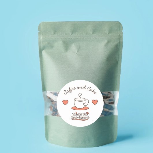 Coffee and Cake  Runder Aufkleber