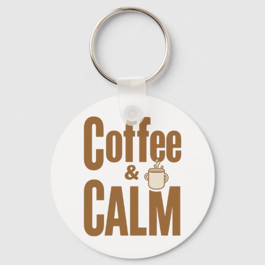 "Coffee and Calm" Minimalist Typography Schlüsselanhänger (Vorderseite)