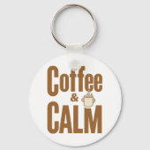 "Coffee and Calm" Minimalist Typography Schlüsselanhänger (Rückseite)
