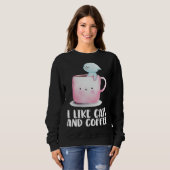 Coffee and cats Cat mug Chilling cat Sweatshirt (Vorne ganz)