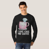 Coffee and cats Cat mug Chilling cat T-Shirt (Vorne ganz)
