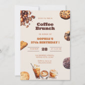 Coffee and Cookies Brunch Any Age Birthday Einladung (Vorderseite)