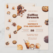 Coffee and Cookies Brunch Any Age Birthday Einladung (Vorne/Hinten)