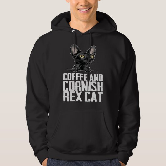 Coffee and cornish rex cat hoodie (Vorderseite)