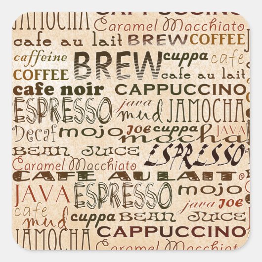 Coffee And Cream Quadratischer Aufkleber (Vorderseite)