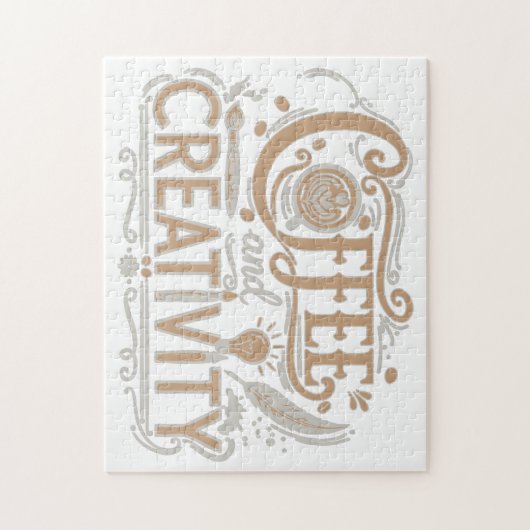 Coffee and Creativity Typography Puzzle (Vertikal)
