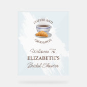 Coffee and Croissants Bridal Shower Acrylschild (Vorderseite)