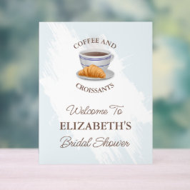 Coffee and Croissants Bridal Shower Acrylschild