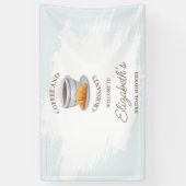 Coffee and Croissants Bridal Shower Banner (Vertikal)