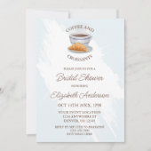 Coffee and Croissants Bridal Shower Einladung (Vorderseite)