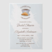 Coffee and Croissants Bridal Shower Pergament Einladungen (Vorderseite)