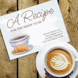 Coffee and Croissants Bridal Shower Recipe Begleitkarte