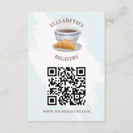 Coffee and Croissants Bridal Shower Registry Begleitkarte