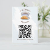 Coffee and Croissants Bridal Shower Registry Begleitkarte (Stehend Vorderseite)
