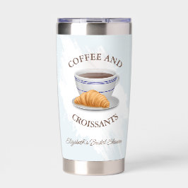 Coffee and Croissants Bridal Shower Thermobecher