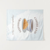 Coffee and Croissants Bridal Shower Wandteppich (Vorderseite (Horizontal))