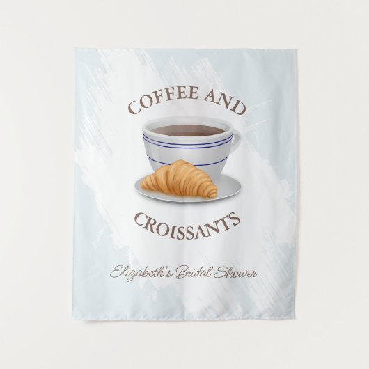 Coffee and Croissants Bridal Shower Wandteppich (Vorderseite)