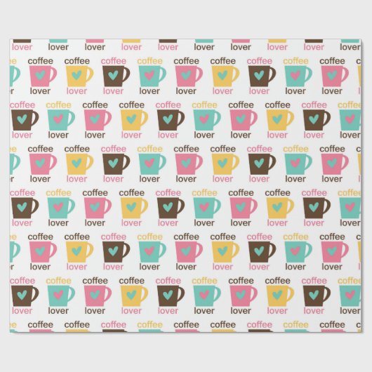 Coffee and Donut Pattern Geschenkpapier (Flach)