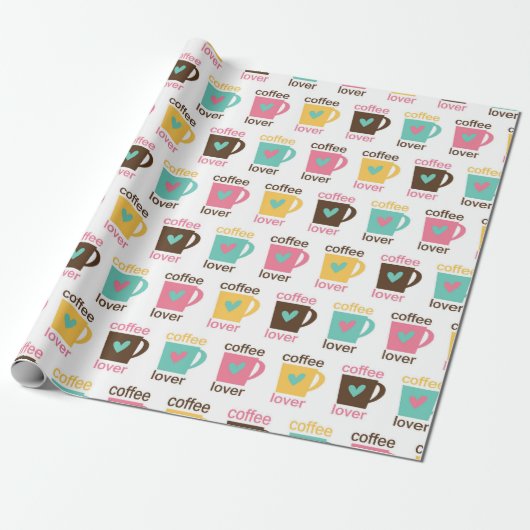 Coffee and Donut Pattern Geschenkpapier (Ungerollt)