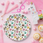 Coffee and Donut Pattern  Pappteller (Party)