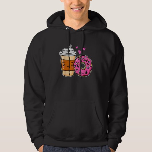 Coffee And Donuts  Couple Friend Matching Donut Da Hoodie (Vorderseite)