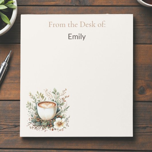 Coffee and Floral Notizblock