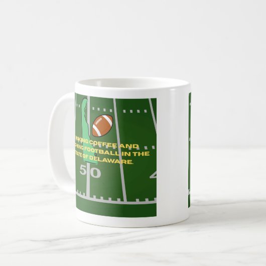 Coffee and Football in Delaware Kaffeetasse (Vorderseite Links)